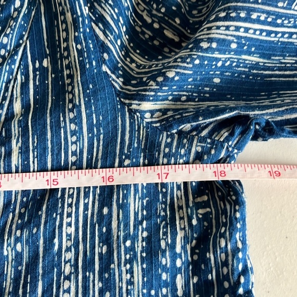 Anthropologie Maeve Blue Orchid Island Short Sleeve Boho Blouse Top Cotton 0 - Picture 6 of 10